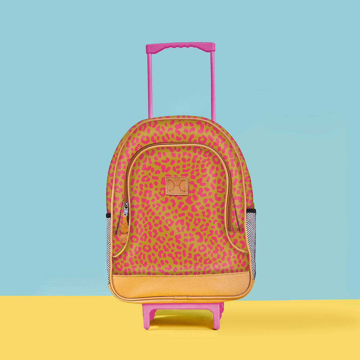 Kids Wheelie Backpack | Laminated Fabric | Blue Handle Kids Backpack by Thandana
