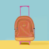 Kids Wheelie Backpack | Laminated Fabric | Blue Handle Kids Backpack by Thandana