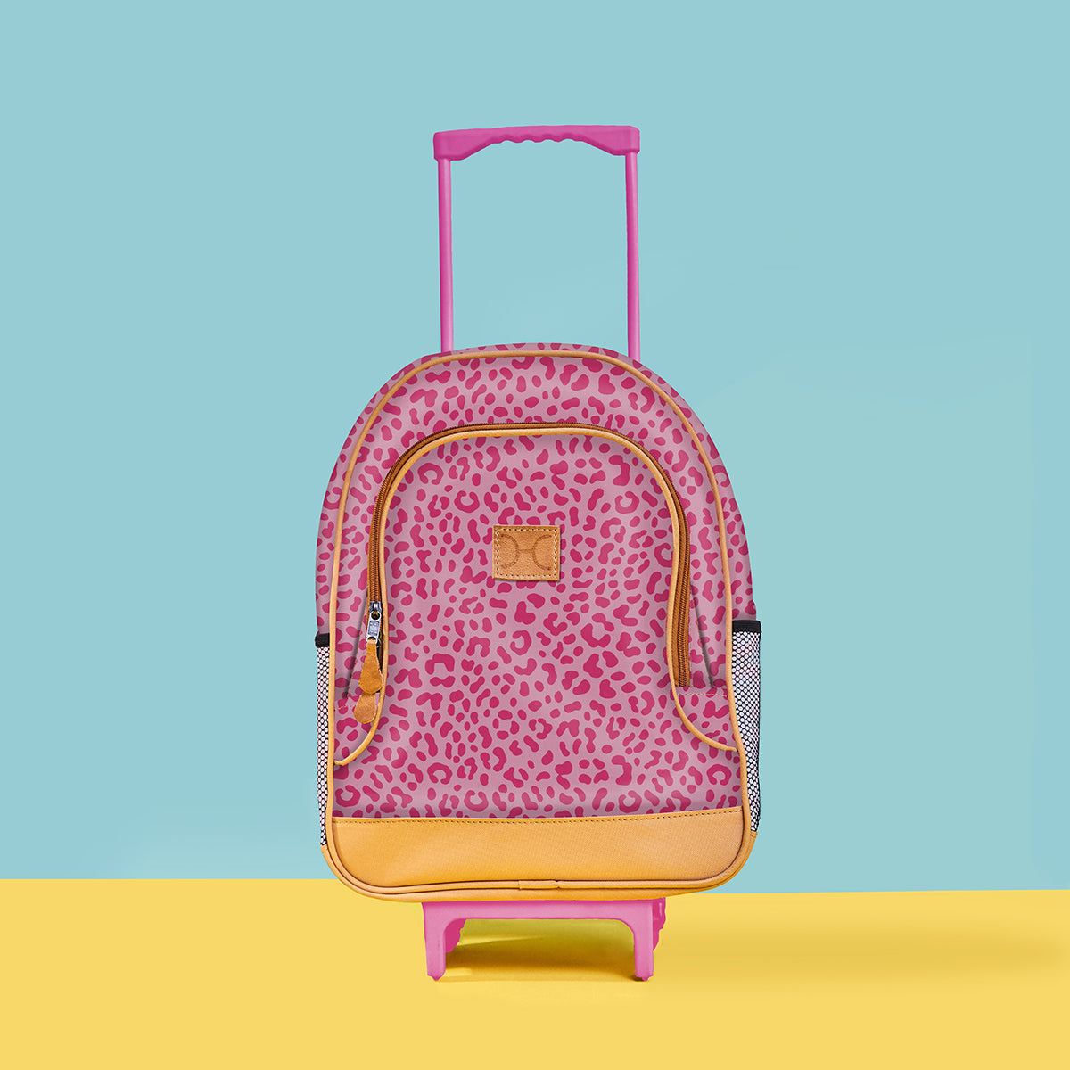 Kids Wheelie Backpack | Laminated Fabric | Blue Handle Kids Backpack by Thandana