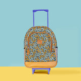 Kids Wheelie Backpack | Laminated Fabric | Blue Handle Kids Backpack by Thandana