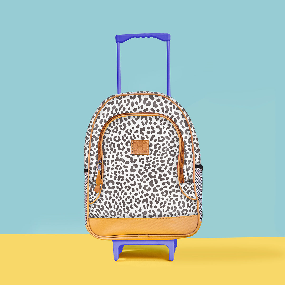 Kids Wheelie Backpack | Laminated Fabric | Blue Handle Kids Backpack by Thandana