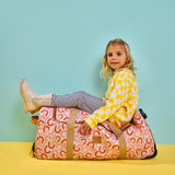 Kids Wheelie Travel Bag | Laminated Fabric with Genuine Leather - on Hold Till End April Large Weekender Luggage Bag