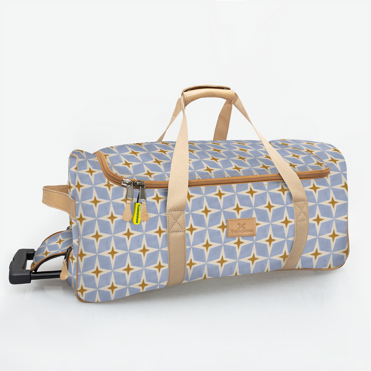 Kids Wheelie Travel Bag | Laminated Fabric with Genuine Leather - on Hold Till End April Nova - Mist Large Weekender