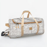 Kids Wheelie Travel Bag | Laminated Fabric with Genuine Leather - on Hold Till End April Geo - Moonstruck Large