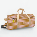 Kids Wheelie Travel Bag | Laminated Fabric with Genuine Leather - on Hold Till End April Indie - Sunset Large Weekender