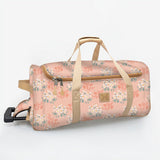 Kids Wheelie Travel Bag | Laminated Fabric with Genuine Leather Crazy Daisy - Blush Large Weekender Luggage Bag