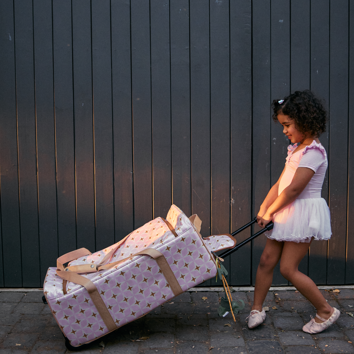 Kids Wheelie Travel Bag | Laminated Fabric with Genuine Leather Large Weekender Luggage Bag by Thandana