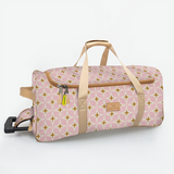 Kids Wheelie Travel Bag | Laminated Fabric with Genuine Leather Nova - Blush Large Weekender Luggage Bag by Thandana