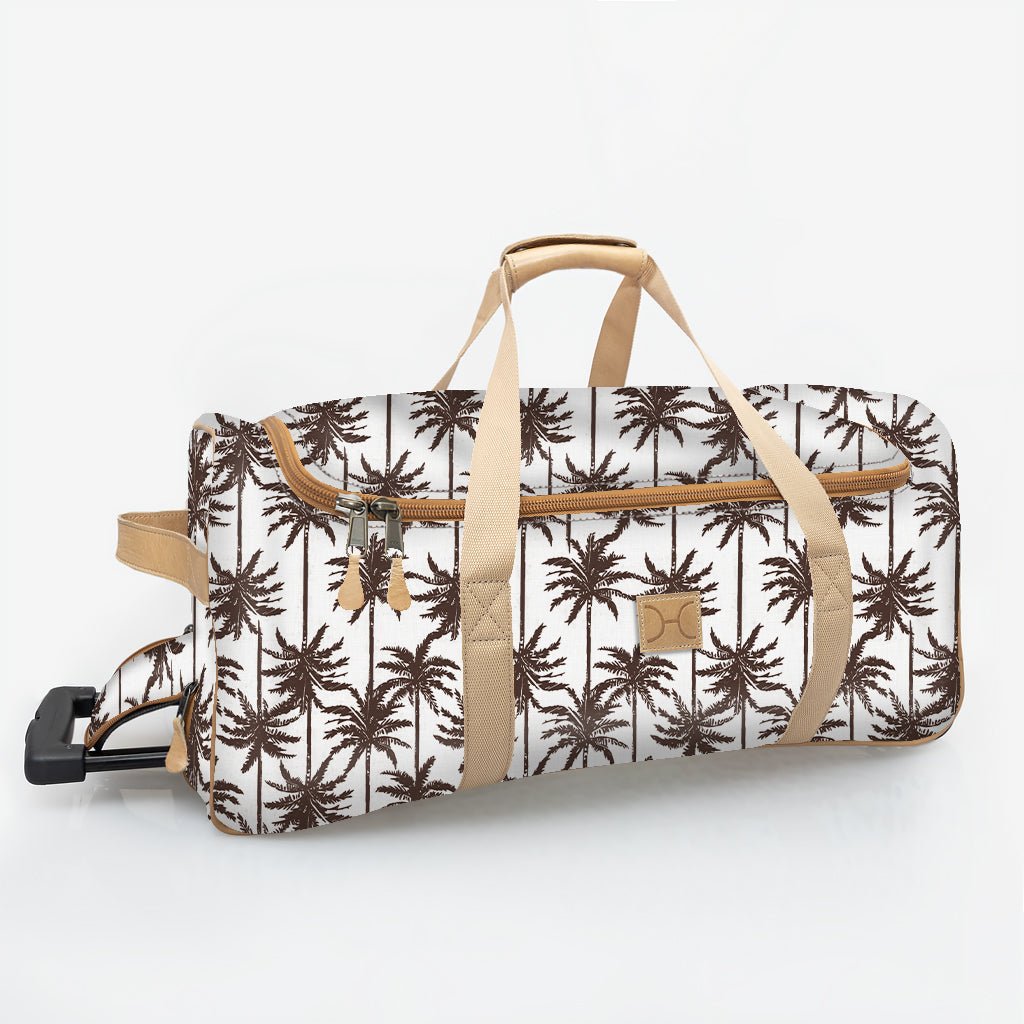 Kids Wheelie Travel Bag | Laminated Fabric with Genuine Leather Palm - Neutral Large Weekender Luggage Bag by Thandana
