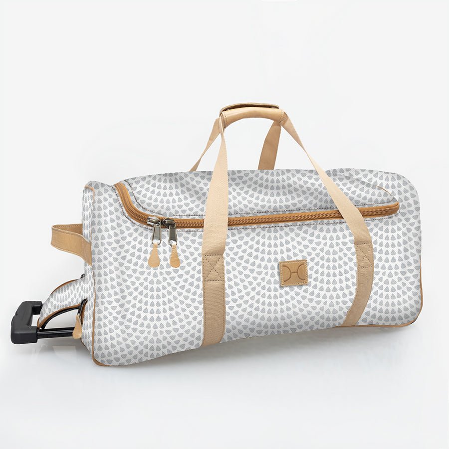 Kids Wheelie Travel Bag | Laminated Fabric with Genuine Leather Scale Away with me - Moonstruck Large Weekender Luggage