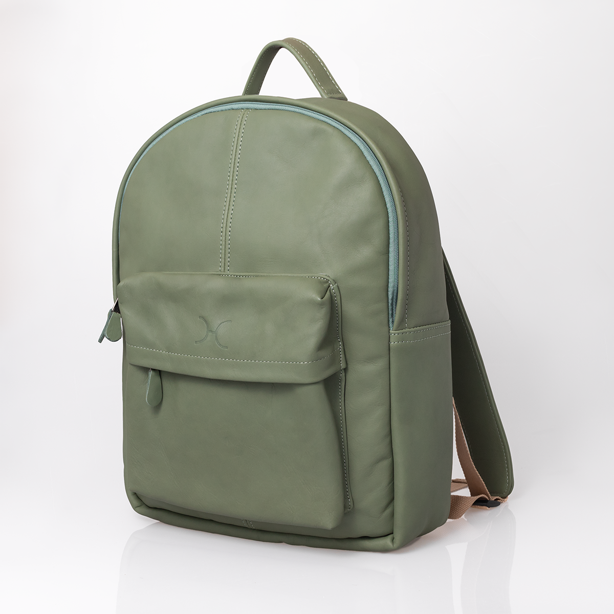 Laptop 15’ Backpack | Genuine Leather | Corporate Green Leather Laptop Bag Leather by Thandana