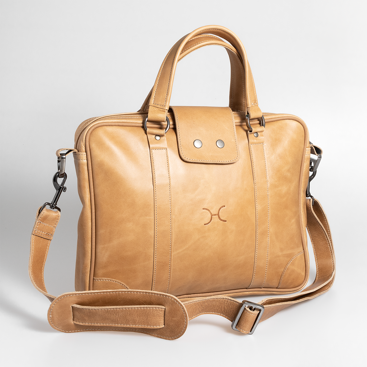 Laptop 15’ Bag | Genuine Leather | Corporate Hazelnut Leather / Gunmetal (default) Laptop Bag Leather by Thandana