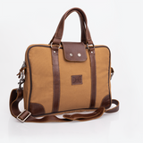 Laptop 15’ Bag | Wax Canvas with Genuine Leather | Corporate Camel Canvas with Tobac Leather / Gunmetal (default)
