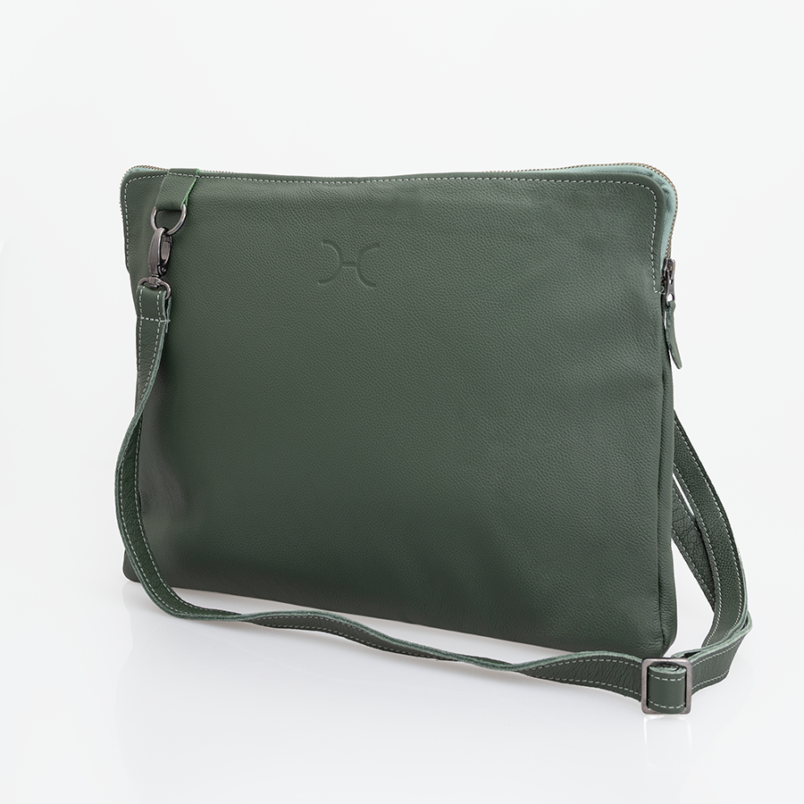 Laptop 15’ Sling | Genuine Leather | Corporate Basil Leather / Gunmetal (default) Laptop Bag Leather by Thandana