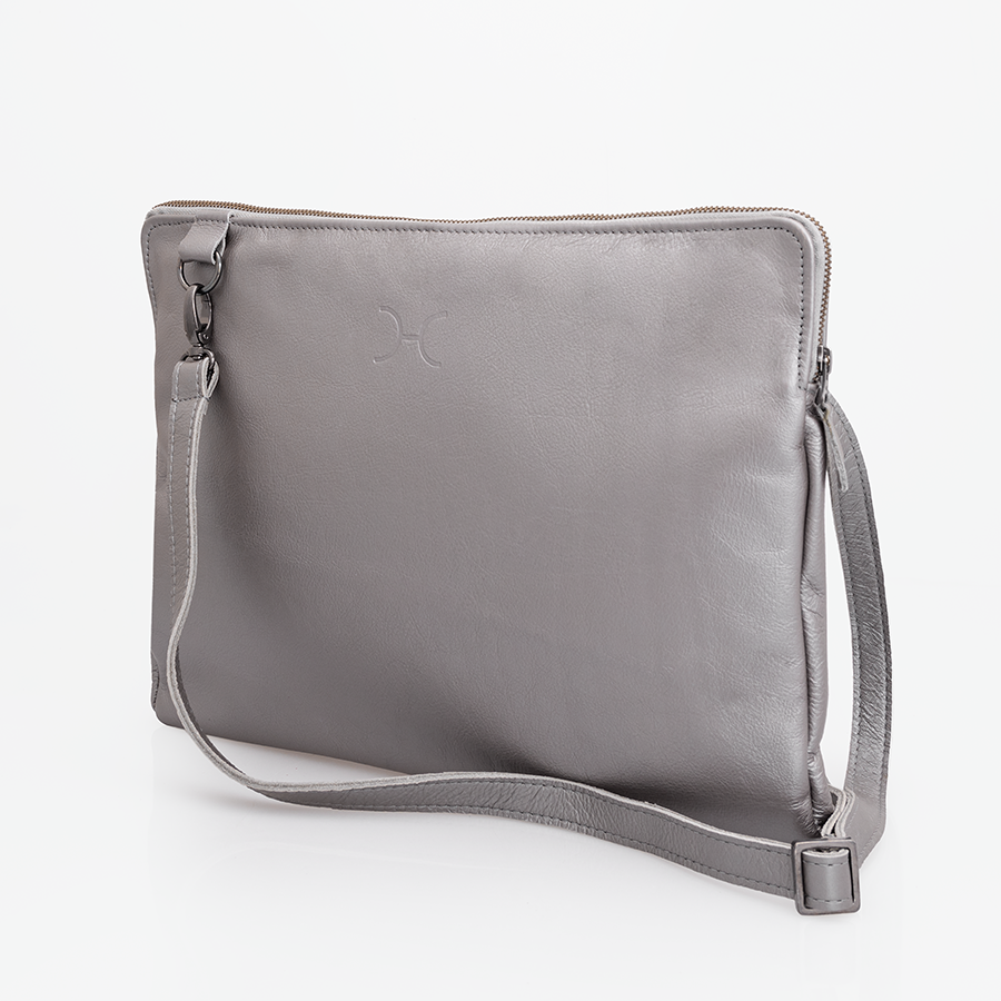Laptop 15’ Sling | Genuine Leather | Corporate Pewter Leather / Gunmetal (default) Laptop Bag Leather by Thandana