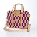 Laptop Bag 15’ | Laminated Fabric Checkmate - Cherry / Chunky Zip (new) Laptop Fabric Bag by Thandana