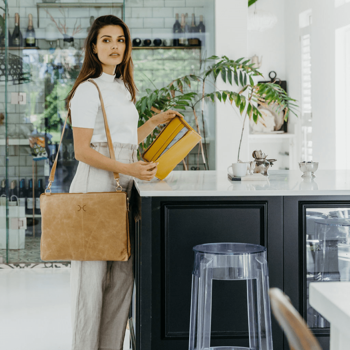 Laptop Sling 15’ | Genuine Leather Laptop Bag Leather by Thandana