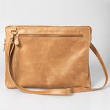 Laptop Sling 15’ | Genuine Leather Hazelnut Leather / 18k Gold Plated Laptop Bag Leather by Thandana