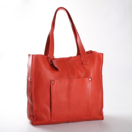 Laptop Zipper Tote Handbag | Genuine Leather | Corporate Red Leather / Gunmetal (default) Handbag by Thandana