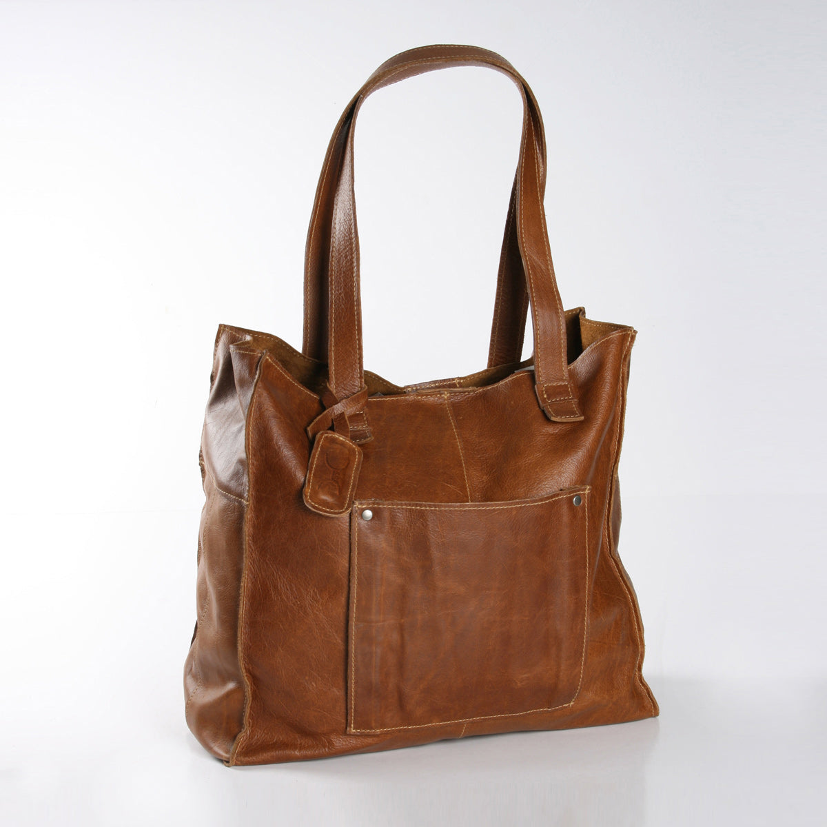 Laptop Zipper Tote Handbag | Genuine Leather | Corporate Tobac Leather / Gunmetal (default) Handbag by Thandana
