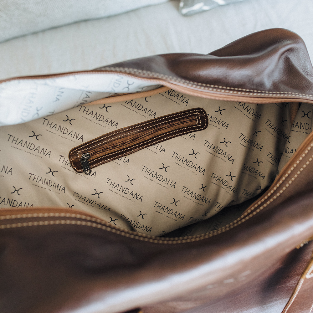 Large Weekender Luggage | Genuine Leather Large Weekender Luggage Bag by Thandana
