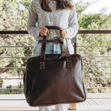 Large Weekender Luggage | Genuine Leather Tobac Leather Large Weekender Luggage Bag by Thandana