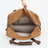Large Weekender Luggage | Wax Canvas with Genuine Leather Large Weekender Luggage Bag by Thandana