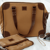 Large Weekender Luggage | Wax Canvas with Genuine Leather Large Weekender Luggage Bag by Thandana