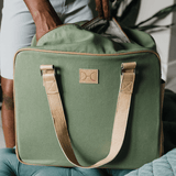 Large Weekender Luggage | Wax Canvas with Genuine Leather Large Weekender Luggage Bag by Thandana