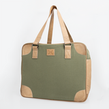 Large Weekender Luggage | Wax Canvas with Genuine Leather Large Weekender Luggage Bag by Thandana