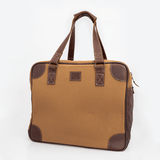 Large Weekender Luggage | Wax Canvas with Genuine Leather Camel Canvas with Tobac Leather / Gunmetal (default) Large