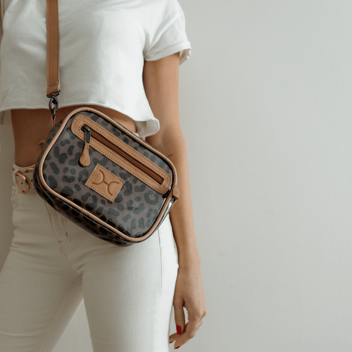 Lipstick Bag | Laminated Fabric with Genuine Leather Lipstick Bag by Thandana