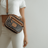 Lipstick Bag | Laminated Fabric with Genuine Leather Lipstick Bag by Thandana