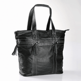 Lolly Oversize Handbag | Genuine Leather Black Leather / Gunmetal (default) Handbag by Thandana