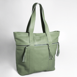 Lolly Oversize Handbag | Genuine Leather Green Leather / Gunmetal (default) Handbag by Thandana