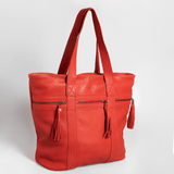 Lolly Oversize Handbag | Genuine Leather Red Leather / Gunmetal (default) Handbag by Thandana