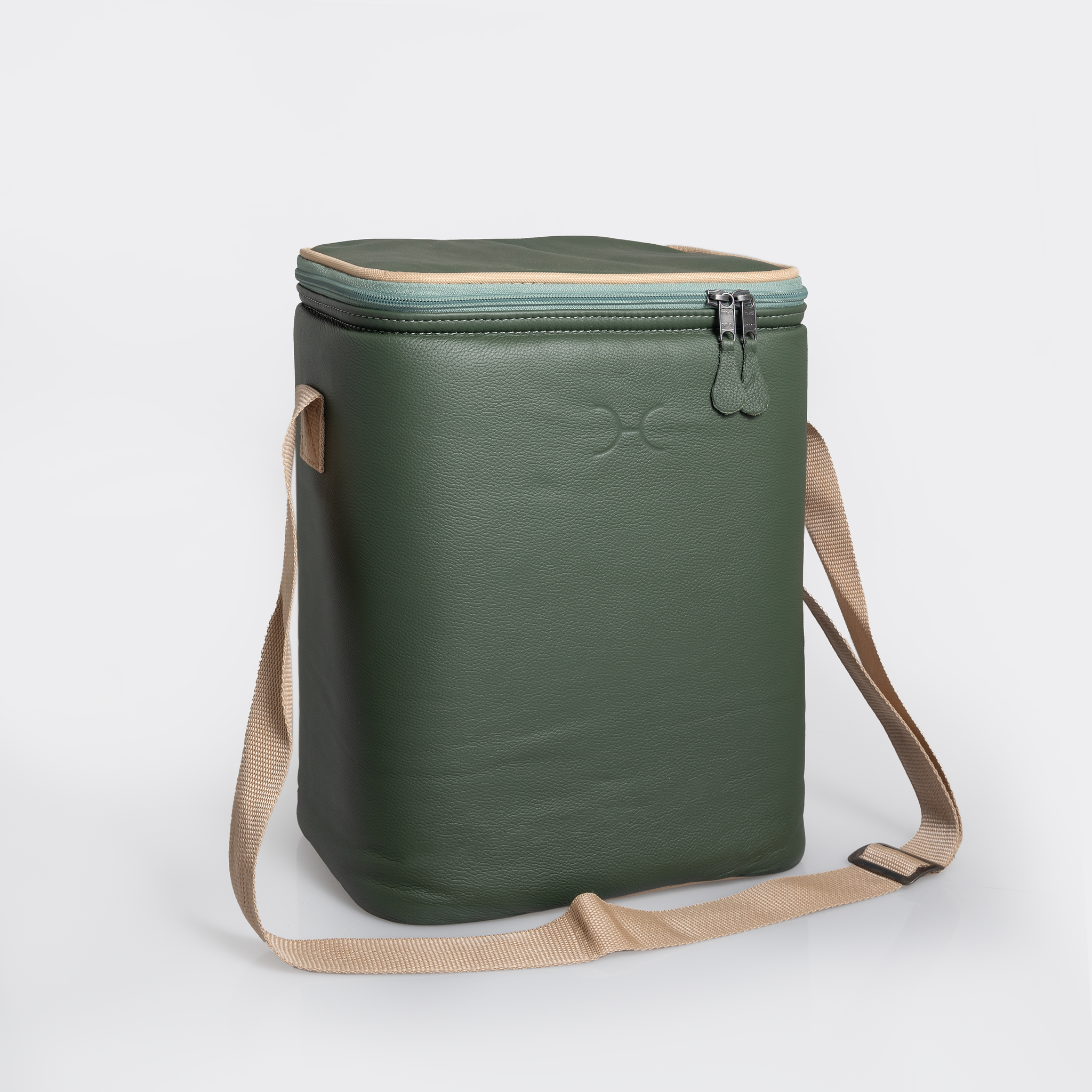 Long Tom Wine Cooler | Genuine Leather & Hard Inner Bin | Corporate Basil Leather Beverage Cooler by Thandana
