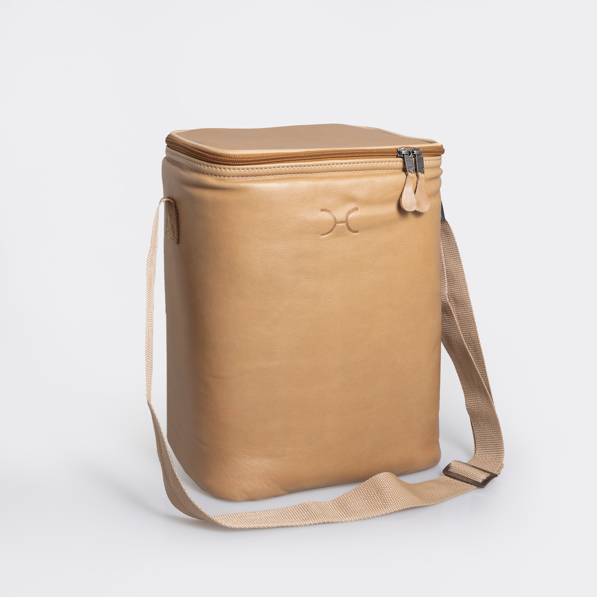 Long Tom Wine Cooler | Genuine Leather Hazelnut Leather Beverage Cooler by Thandana