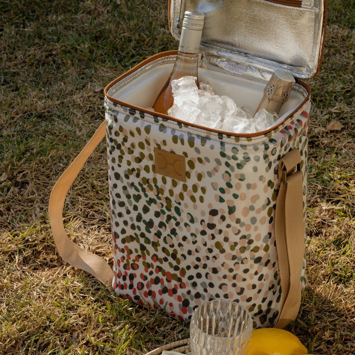 Long Tom Wine Cooler | Laminated Fabric Caddy Cooler by Thandana