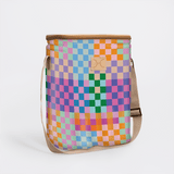 Long Tom Wine Cooler | Laminated Fabric Checker - Preppy / Chunky Zip Caddy Cooler by Thandana