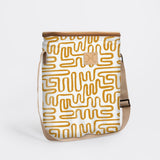 Long Tom Wine Cooler | Laminated Fabric Geo - Sand / Chunky Zip Caddy Cooler by Thandana