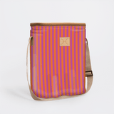 Long Tom Wine Cooler | Laminated Fabric Linear - Preppy / Chunky Zip Caddy Cooler by Thandana