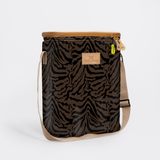Long Tom Wine Cooler | Laminated Fabric Nomad Stripe - Coffee / Chunky Zip Caddy Cooler by Thandana