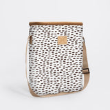 Long Tom Wine Cooler | Laminated Fabric Seeds - White / Chunky Zip Caddy Cooler by Thandana