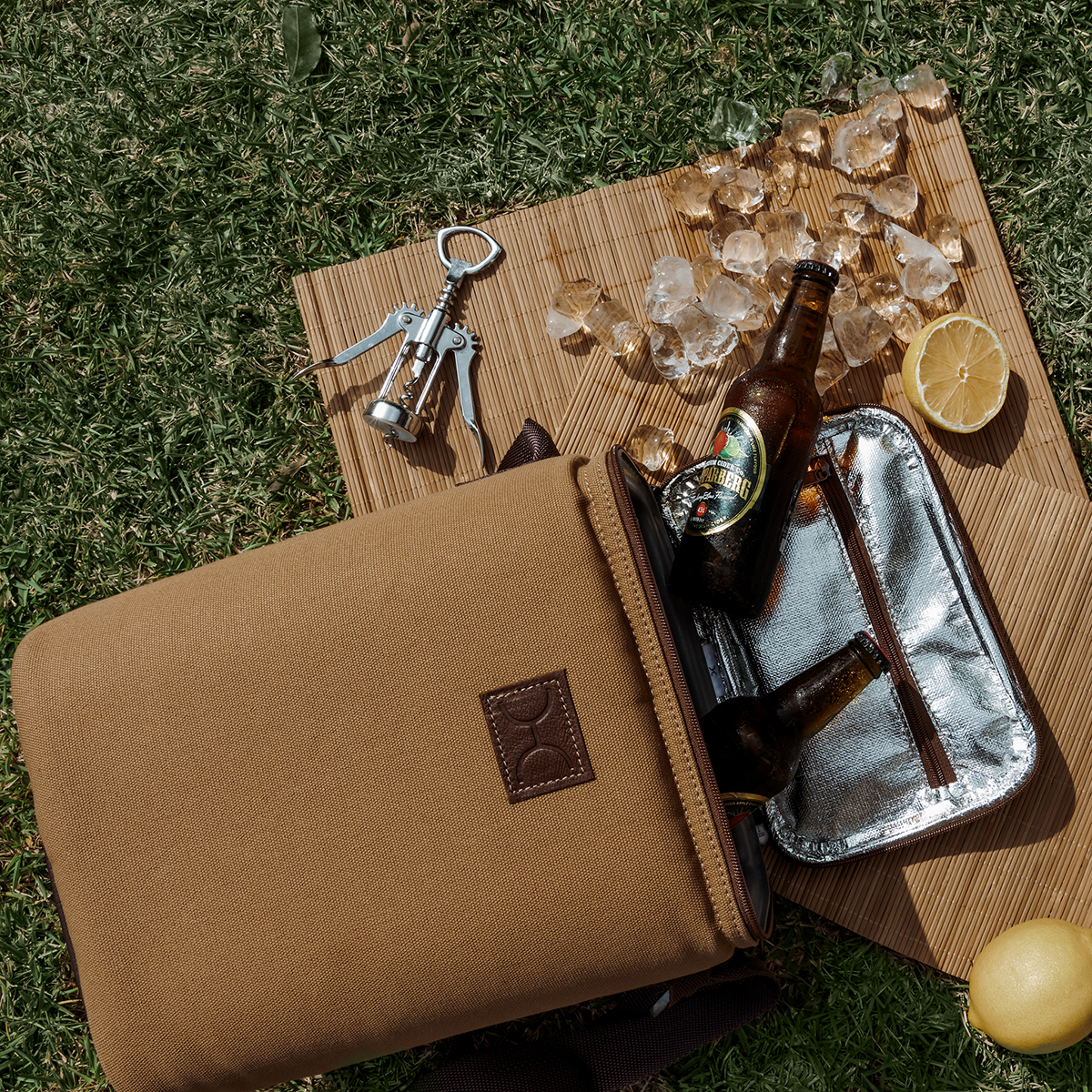 Long Tom Wine Cooler | Wax Canvas with Genuine Leather Box Cooler by Thandana