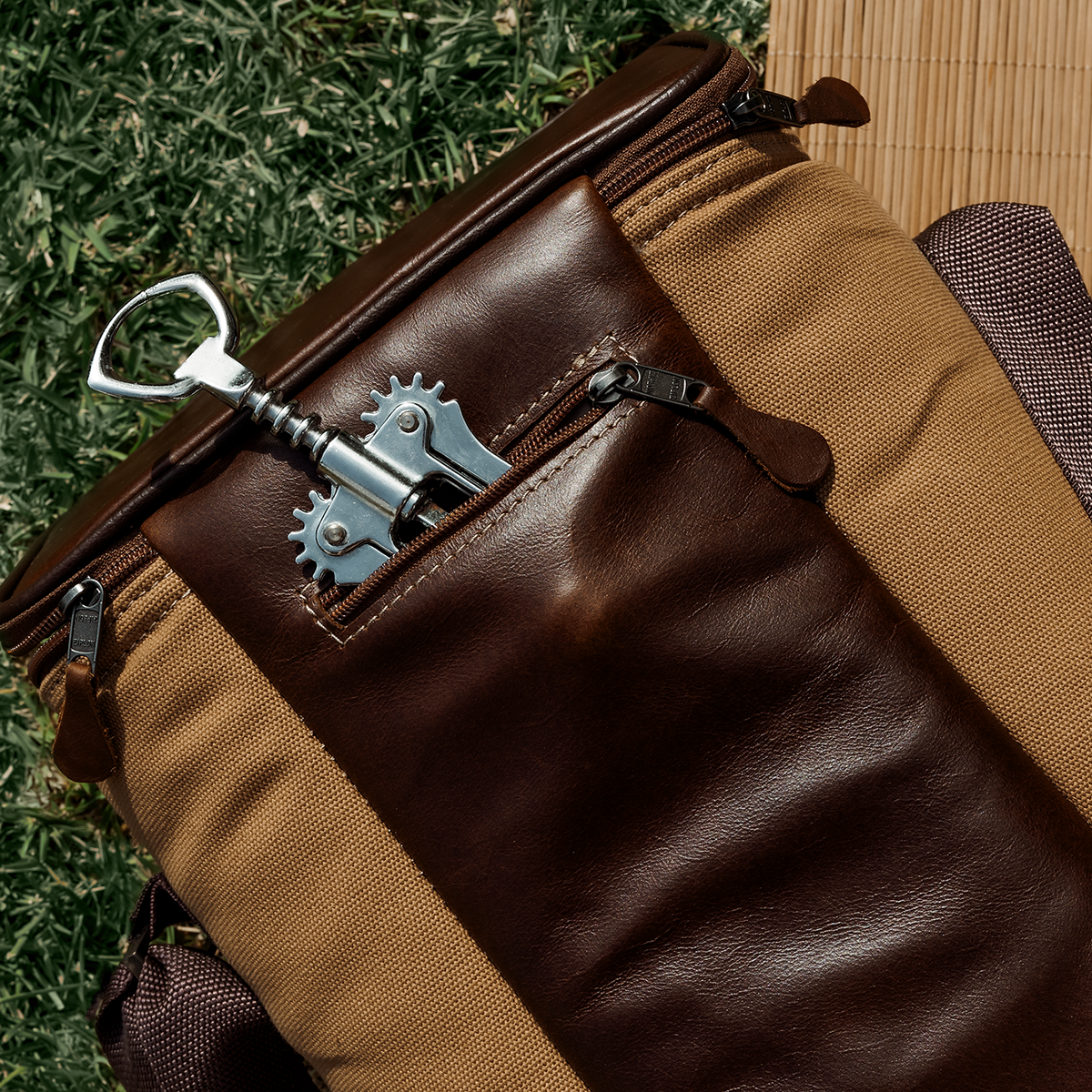 Long Tom Wine Cooler | Wax Canvas with Genuine Leather & Hard Inner Bin | Corporate Box Cooler by Thandana