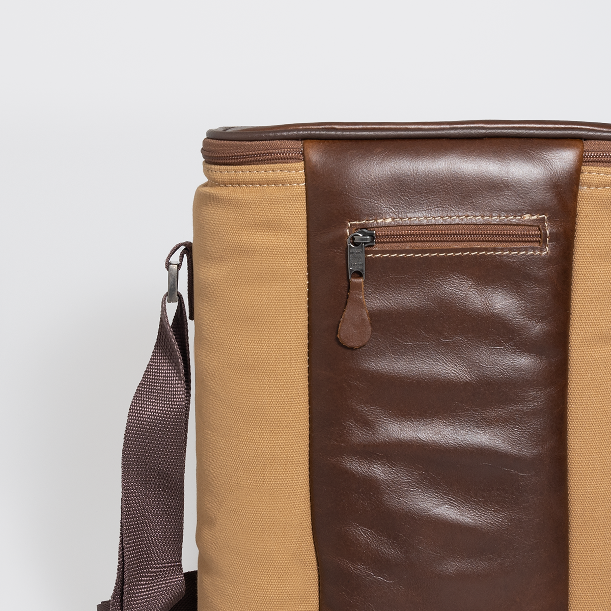 Long Tom Wine Cooler | Wax Canvas with Genuine Leather & Hard Inner Bin | Corporate Box Cooler by Thandana
