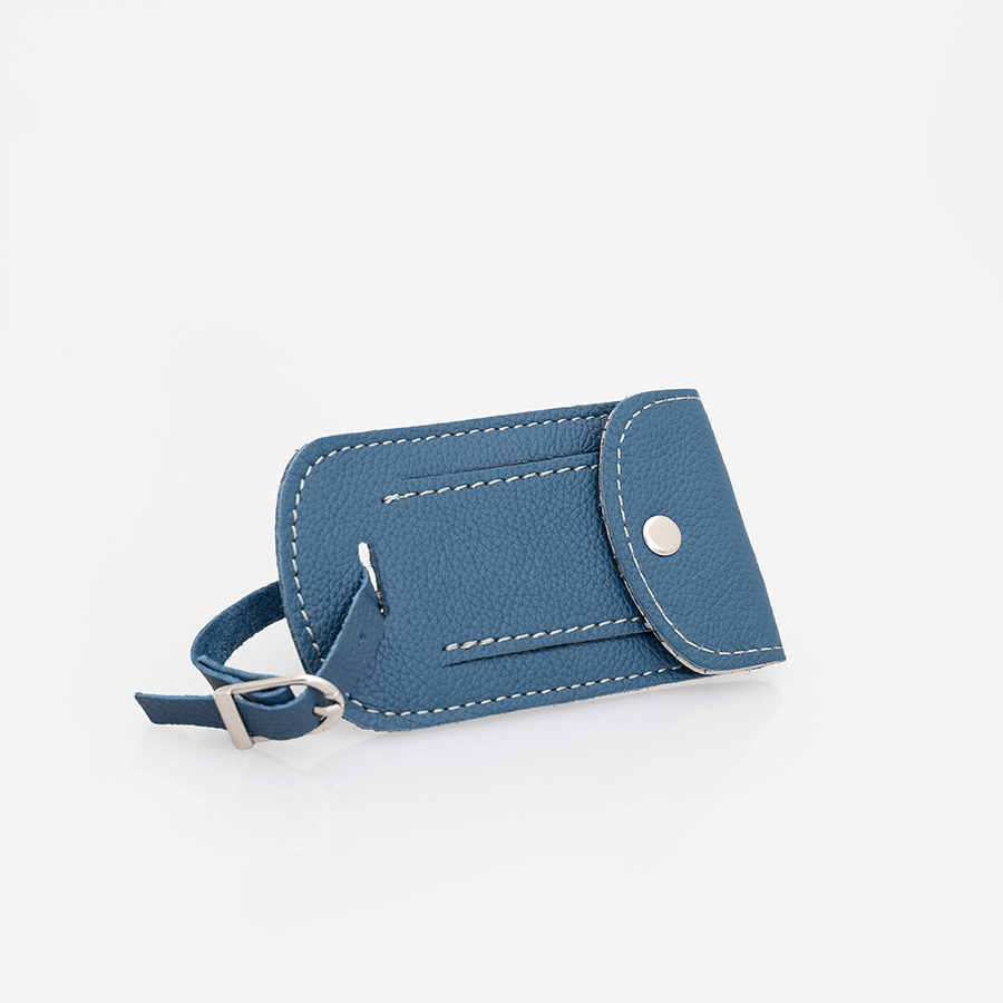 Luggage Tag Stud | Genuine Leather Aqua Leather Luggage Tag by Thandana
