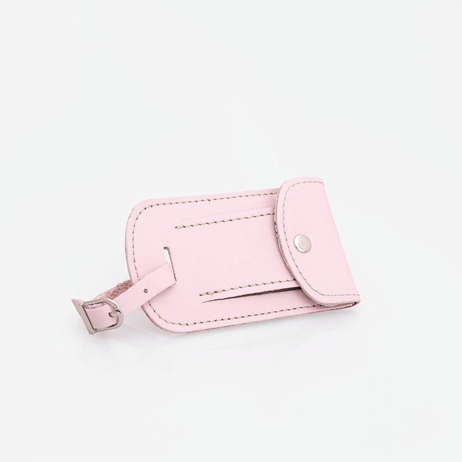 Luggage Tag Stud | Genuine Leather Blush Leather Luggage Tag by Thandana