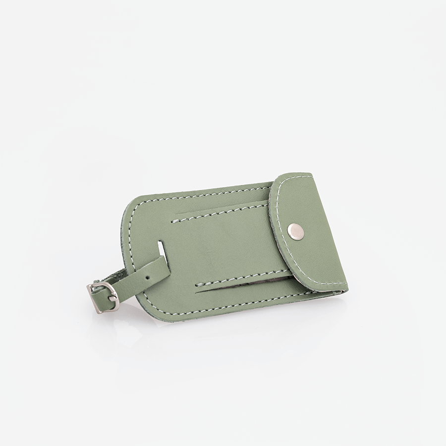 Luggage Tag Stud | Genuine Leather Green Leather Luggage Tag by Thandana